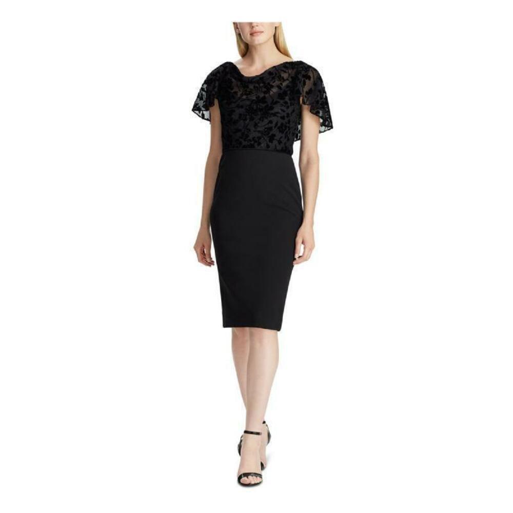 NEW! Lauren Ralph Lauren Women's 4 Floral Cap Sleeve Jewel Neck Dress NWT $195 - Picture 2 of 3